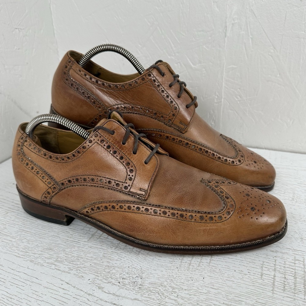 Cole Haan Air Giraldo Wingtip Derby Comfort Dress Shoes Men's 10.5 Tan Excellent